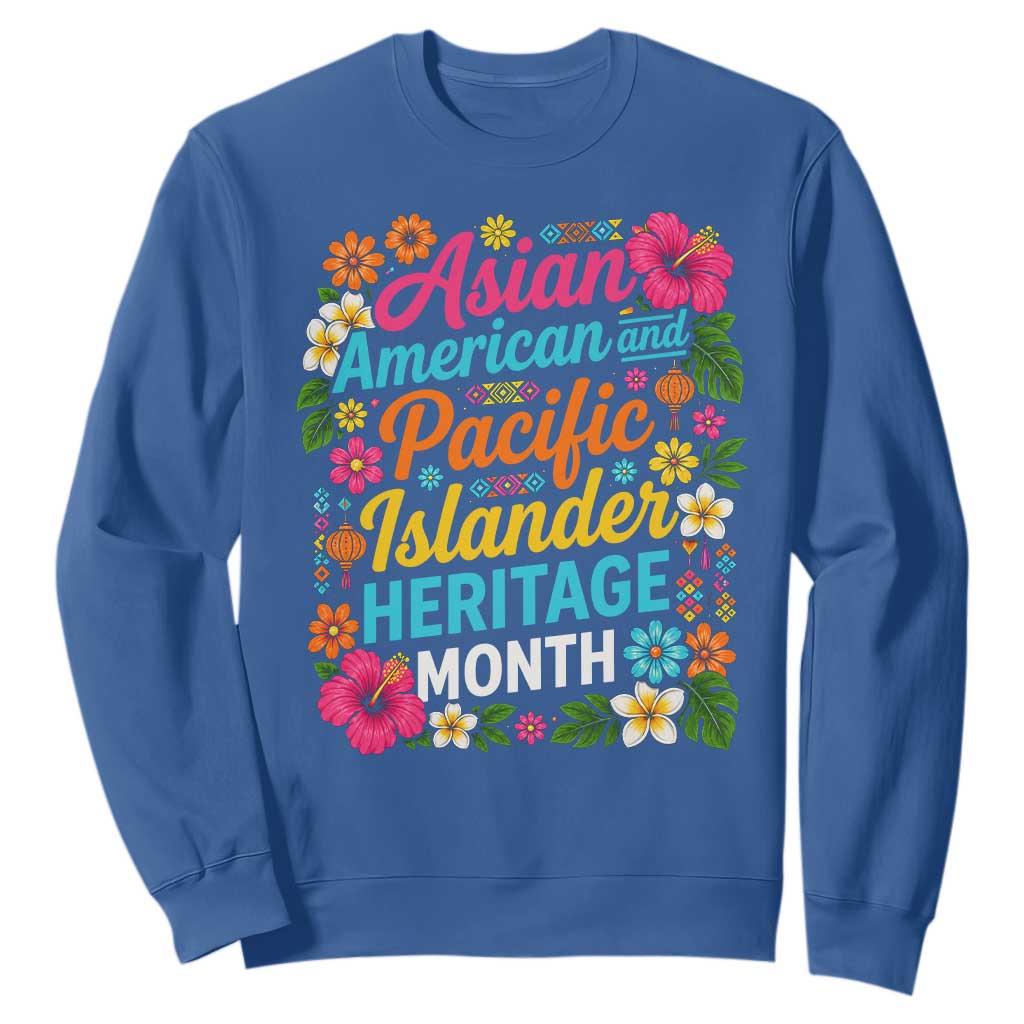 AAPI Asian American and Pacific Islander Heritage Month Sweatshirt TS11 Royal Blue Print Your Wear