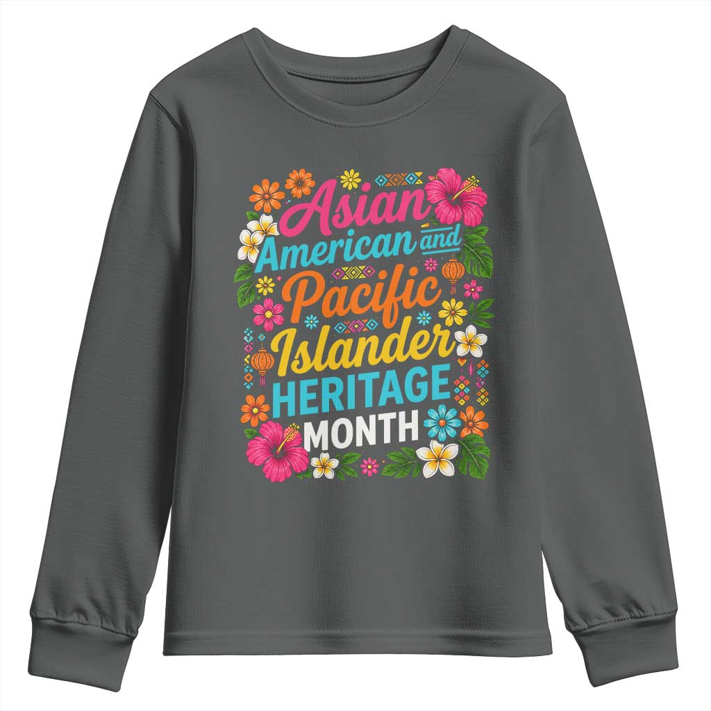 AAPI Asian American and Pacific Islander Heritage Month Youth Sweatshirt TS11 Dark Heather Print Your Wear
