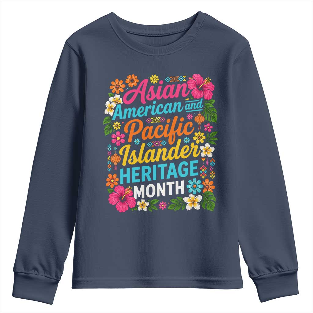 AAPI Asian American and Pacific Islander Heritage Month Youth Sweatshirt TS11 Navy Print Your Wear