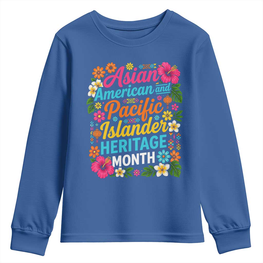 AAPI Asian American and Pacific Islander Heritage Month Youth Sweatshirt TS11 Royal Blue Print Your Wear