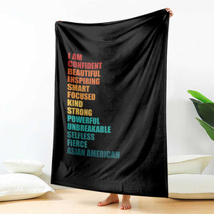 I Am Confident Beautiful Inspiring Asian American Throw Blanket AAPI Heritage Month TS11 Print Your Wear