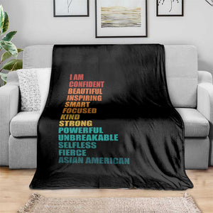 I Am Confident Beautiful Inspiring Asian American Throw Blanket AAPI Heritage Month TS11 Print Your Wear
