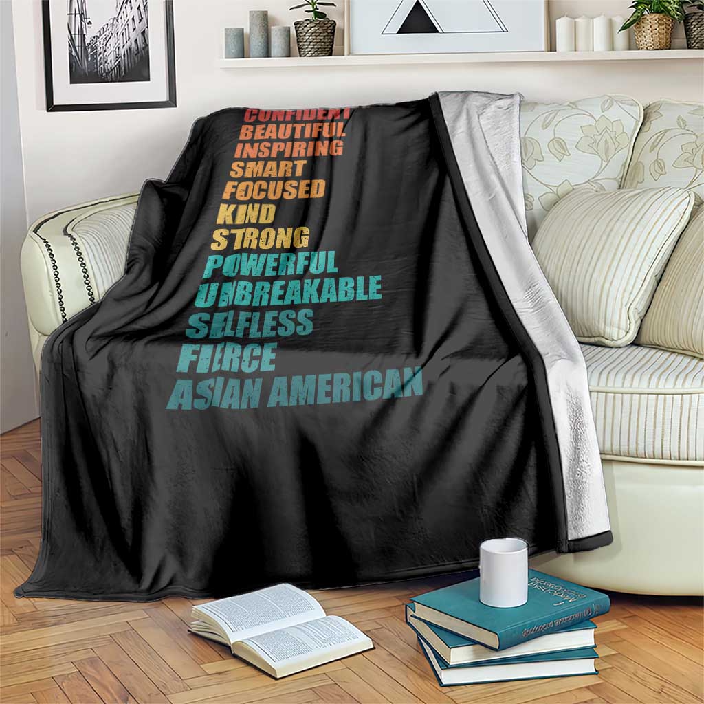 I Am Confident Beautiful Inspiring Asian American Throw Blanket AAPI Heritage Month TS11 Print Your Wear