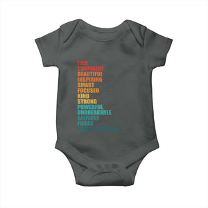 I Am Confident Beautiful Inspiring Asian American Baby Onesie AAPI Heritage Month TS11 Dark Heather Print Your Wear