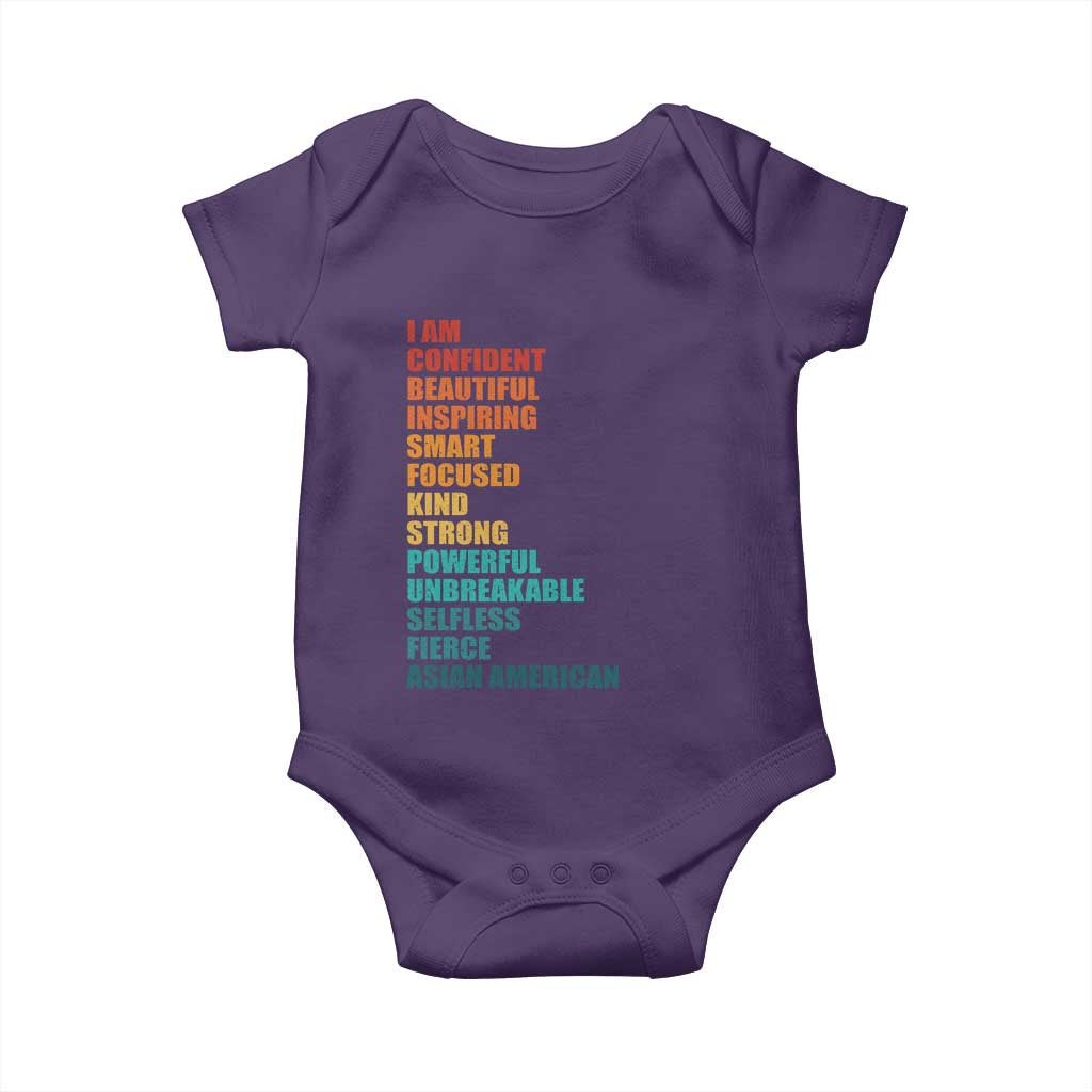 I Am Confident Beautiful Inspiring Asian American Baby Onesie AAPI Heritage Month TS11 Purple Print Your Wear