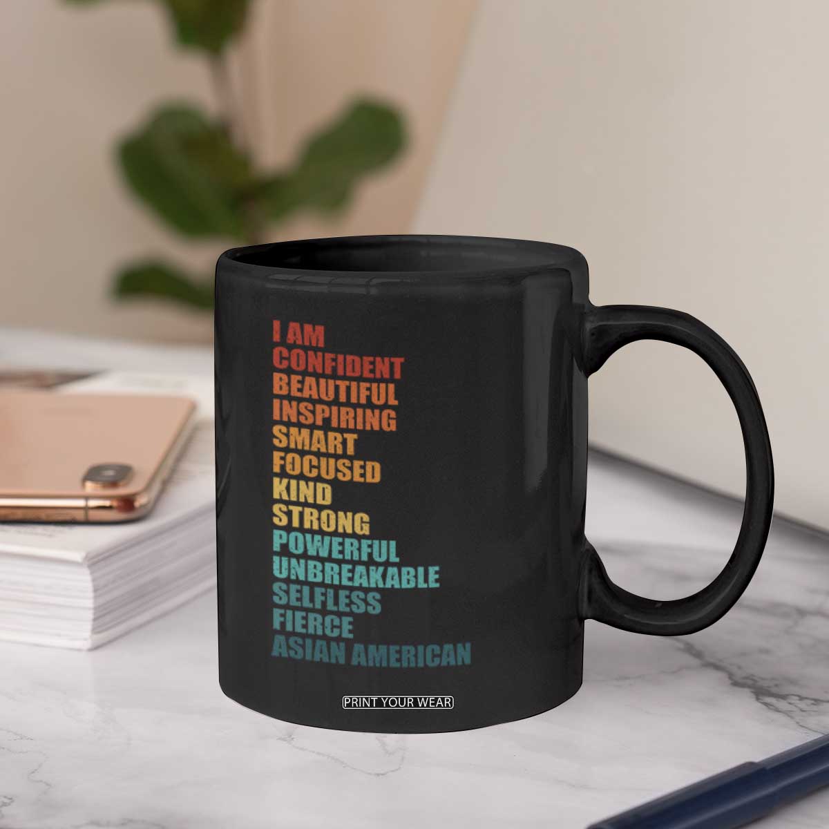 I Am Confident Beautiful Inspiring Asian American Coffee Mug AAPI Heritage Month TS11 Print Your Wear