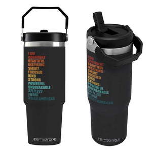 I Am Confident Beautiful Inspiring Asian American Flip Straw Tumbler AAPI Heritage Month TS11 One Size: 30 oz Black Print Your Wear