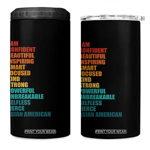 I Am Confident Beautiful Inspiring Asian American 4 in 1 Can Cooler Tumbler AAPI Heritage Month TS11 One Size: 16 oz Black Print Your Wear