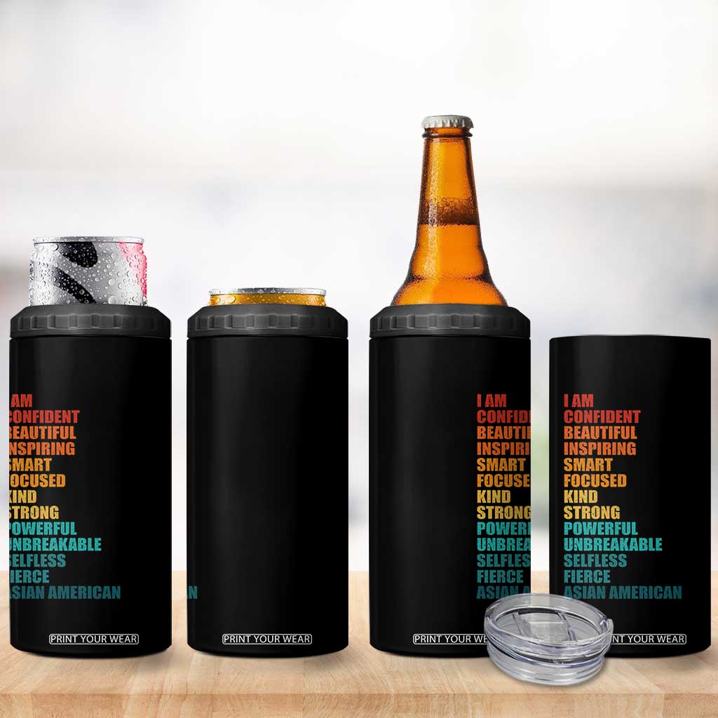 I Am Confident Beautiful Inspiring Asian American 4 in 1 Can Cooler Tumbler AAPI Heritage Month TS11 Print Your Wear