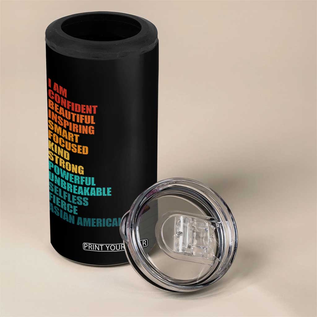 I Am Confident Beautiful Inspiring Asian American 4 in 1 Can Cooler Tumbler AAPI Heritage Month TS11 Print Your Wear