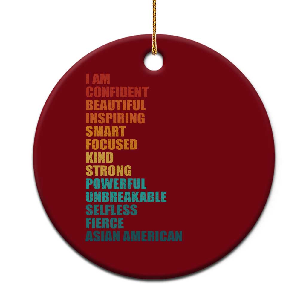 I Am Confident Beautiful Inspiring Asian American Ceramic Ornament AAPI Heritage Month TS11 1pc Red Print Your Wear