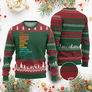 I Am Confident Beautiful Inspiring Asian American Ugly Christmas Sweater AAPI Heritage Month TS11 Red Green Print Your Wear