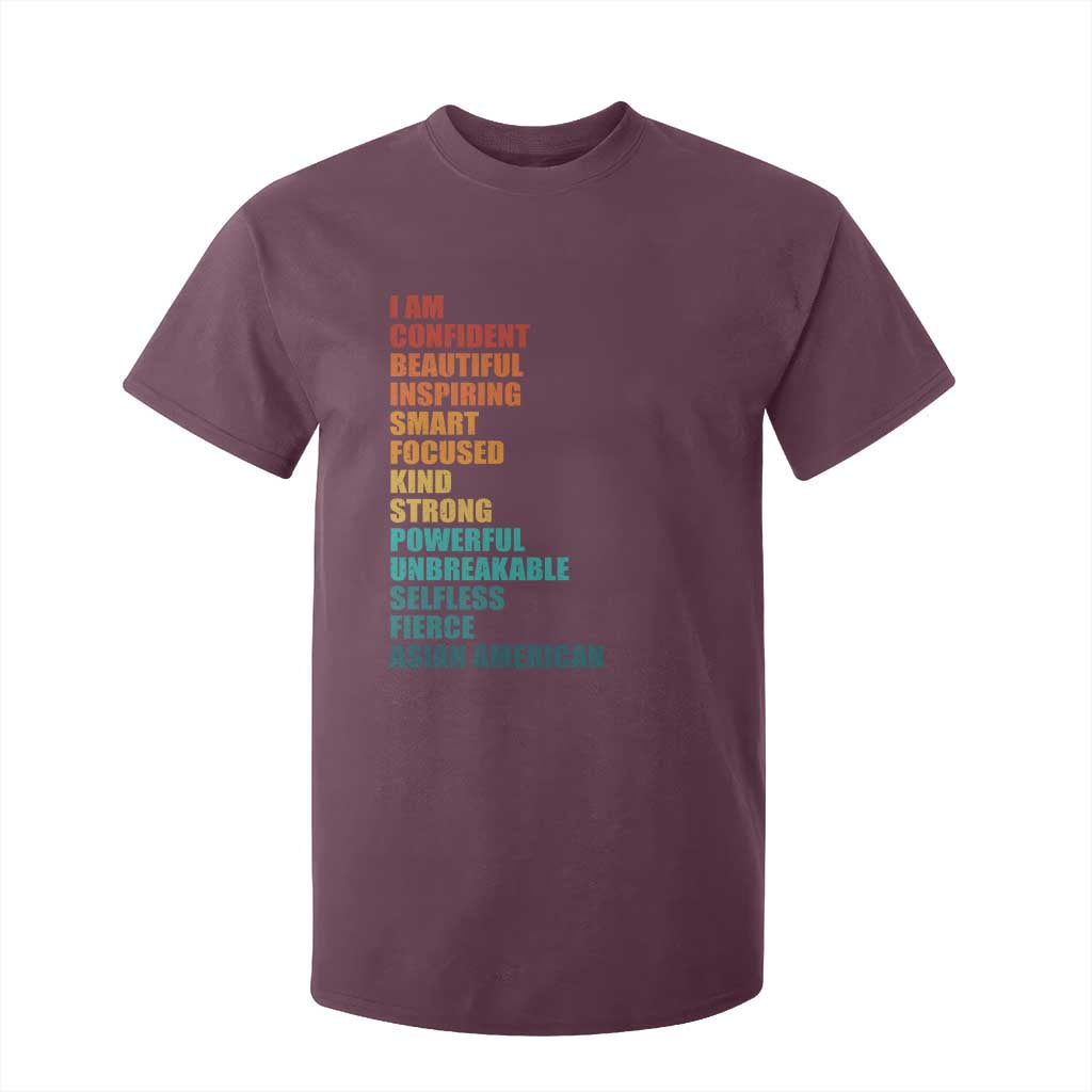 I Am Confident Beautiful Inspiring Asian American T Shirt For Kid AAPI Heritage Month TS11 Maroon Print Your Wear