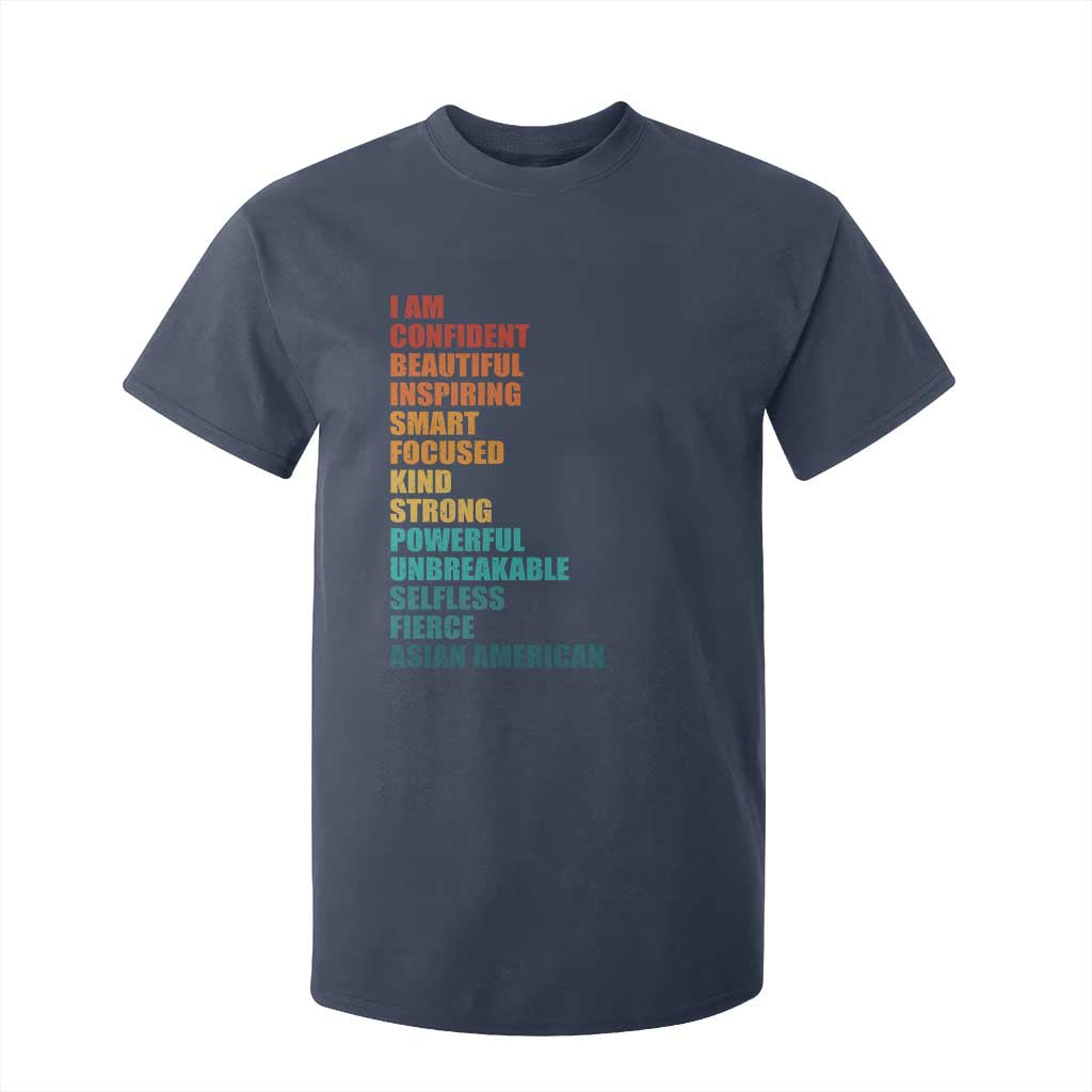 I Am Confident Beautiful Inspiring Asian American T Shirt For Kid AAPI Heritage Month TS11 Navy Print Your Wear