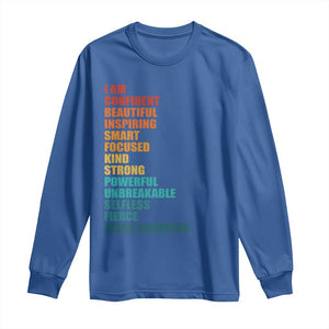 I Am Confident Beautiful Inspiring Asian American Long Sleeve Shirt AAPI Heritage Month TS11 Royal Blue Print Your Wear