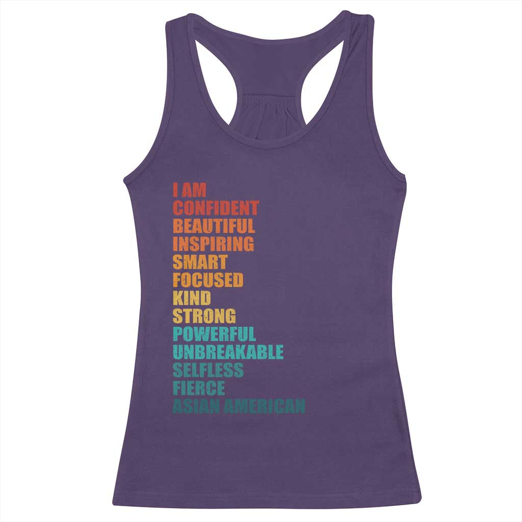 I Am Confident Beautiful Inspiring Asian American Racerback Tank Top AAPI Heritage Month TS11 Purple Print Your Wear