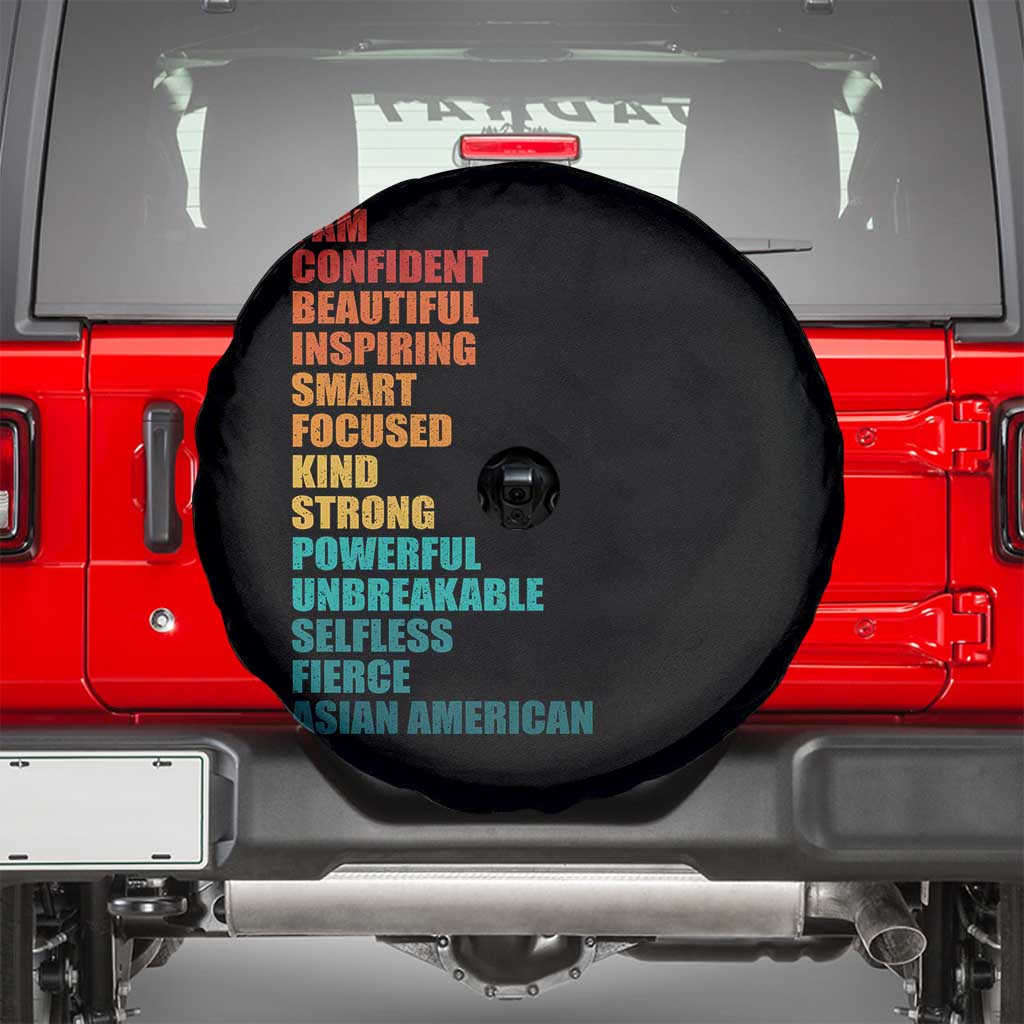 I Am Confident Beautiful Inspiring Asian American Spare Tire Cover AAPI Heritage Month TS11 Black Print Your Wear