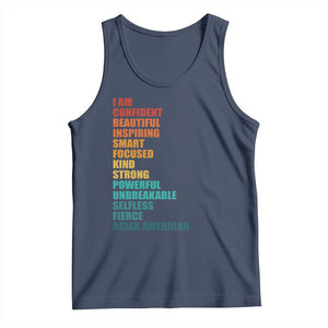 I Am Confident Beautiful Inspiring Asian American Tank Top AAPI Heritage Month TS11 Navy Print Your Wear