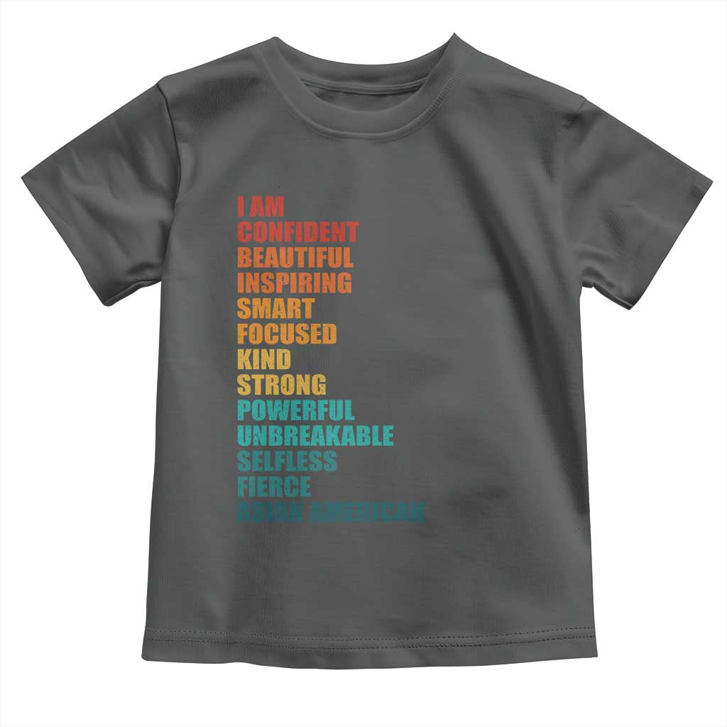 I Am Confident Beautiful Inspiring Asian American Toddler T Shirt AAPI Heritage Month TS11 Dark Heather Print Your Wear