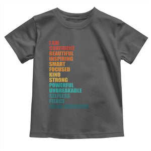 I Am Confident Beautiful Inspiring Asian American Toddler T Shirt AAPI Heritage Month TS11 Dark Heather Print Your Wear