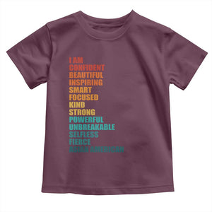 I Am Confident Beautiful Inspiring Asian American Toddler T Shirt AAPI Heritage Month TS11 Maroon Print Your Wear