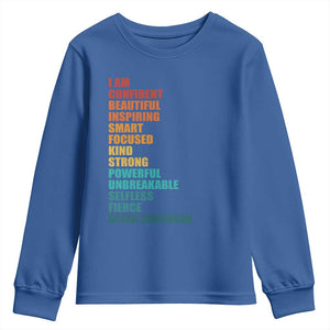 I Am Confident Beautiful Inspiring Asian American Youth Sweatshirt AAPI Heritage Month TS11 Royal Blue Print Your Wear