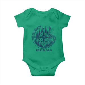 Christian Camping Baby Onesie He Will Teach You The Way You Should Go TS11 Irish Green Print Your Wear