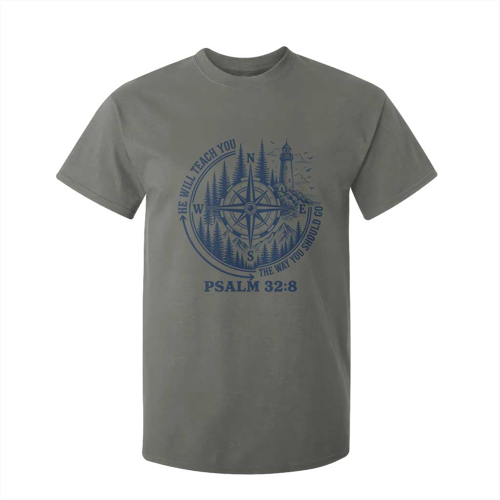 Christian Camping T Shirt For Kid He Will Teach You The Way You Should Go TS11 Military Green Print Your Wear