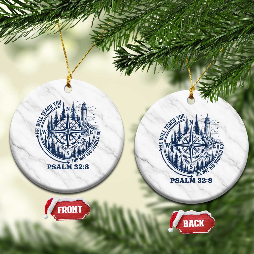 Christian Camping Ceramic Ornament He Will Teach You The Way You Should Go TS11 1pc White Marble Print Your Wear