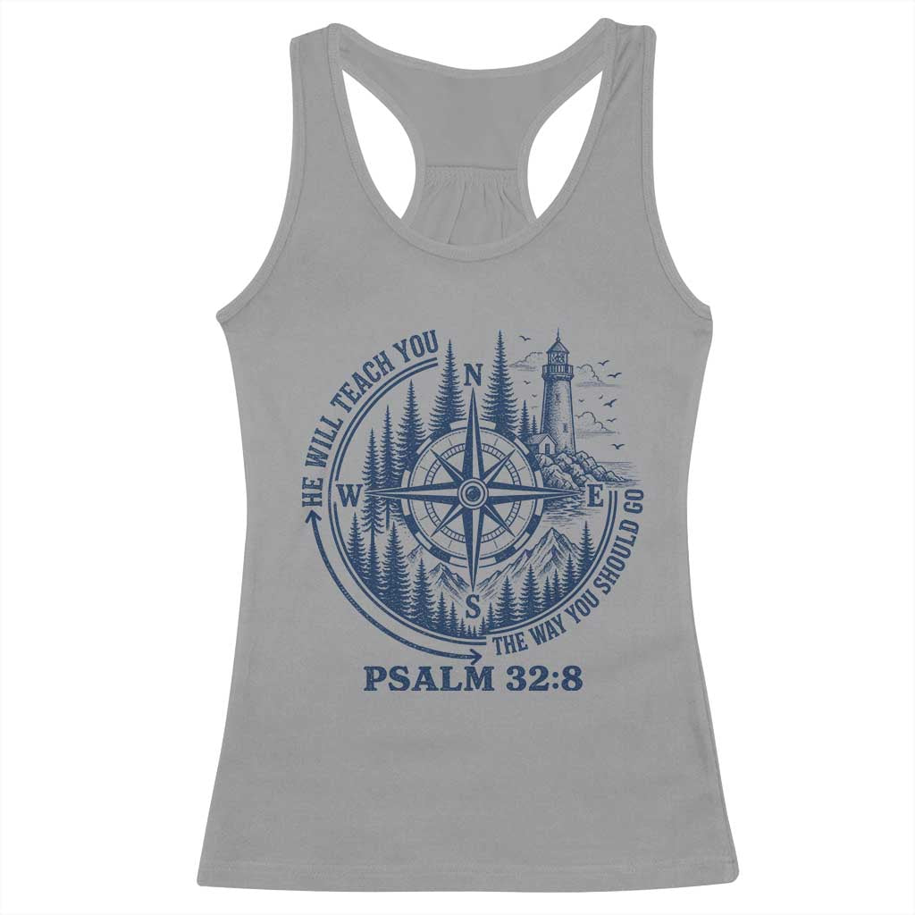 Christian Camping Racerback Tank Top He Will Teach You The Way You Should Go TS11 Sport Gray Print Your Wear