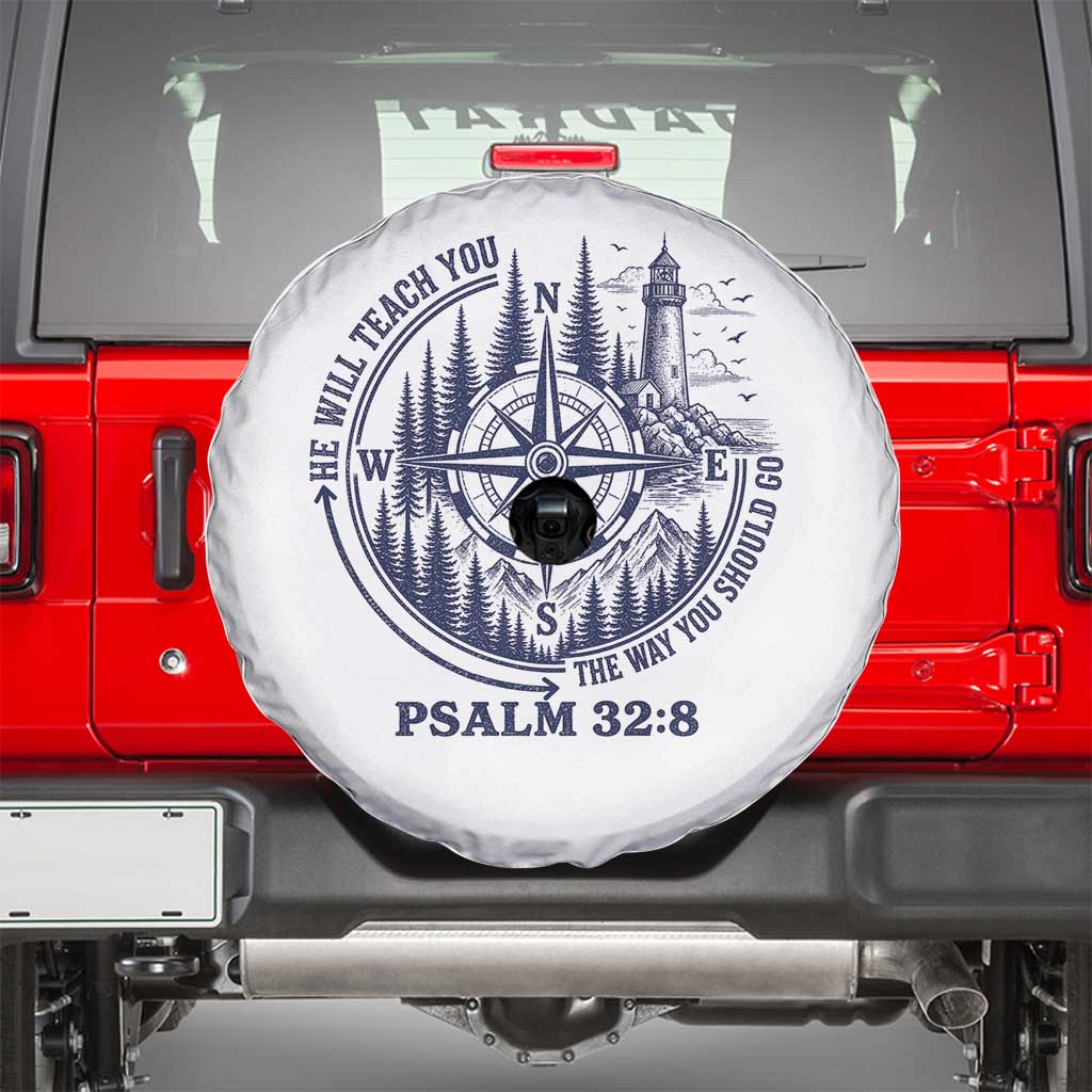 Christian Camping Spare Tire Cover He Will Teach You The Way You Should Go TS11 White Print Your Wear