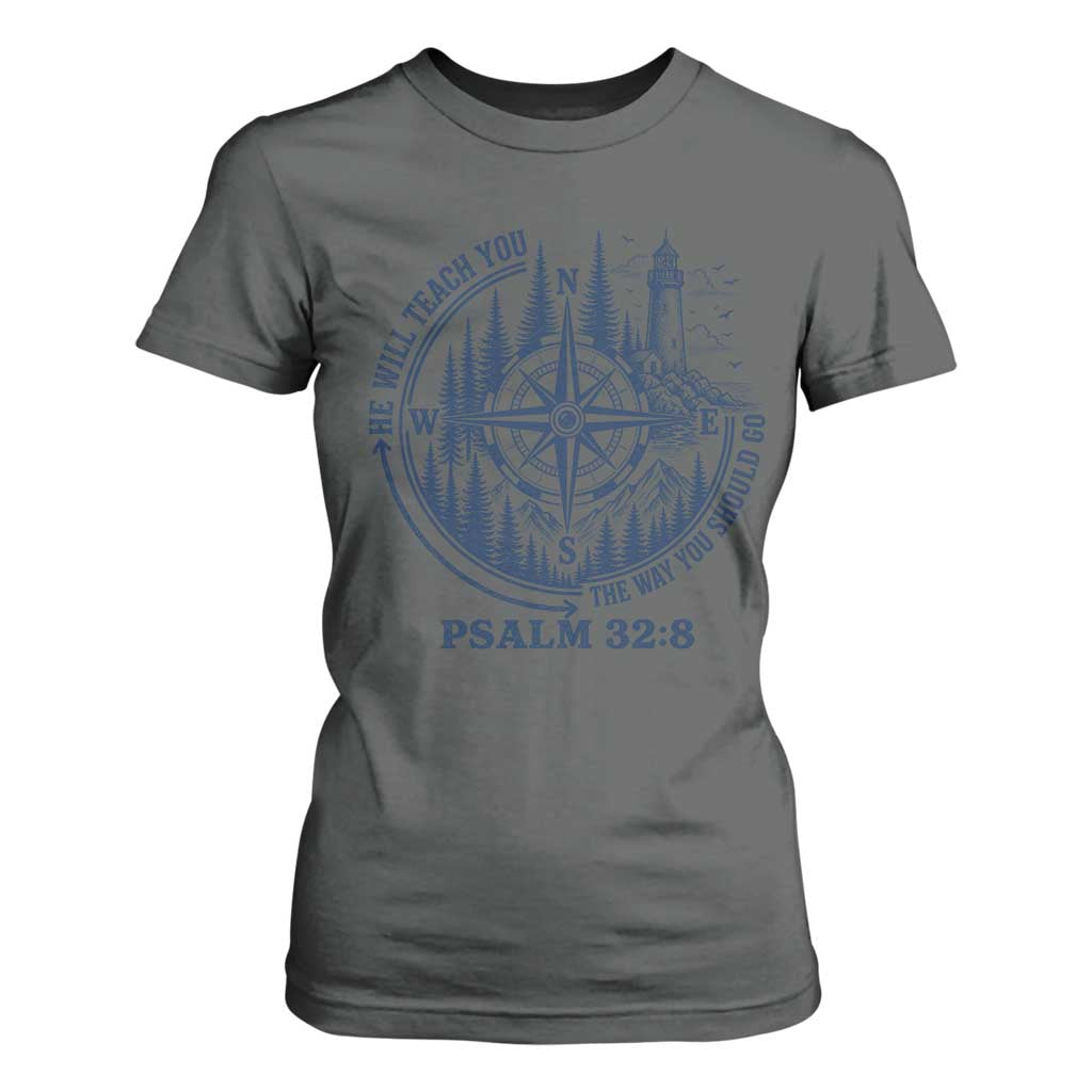 Christian Camping T Shirt For Women He Will Teach You The Way You Should Go TS11 Dark Heather Print Your Wear