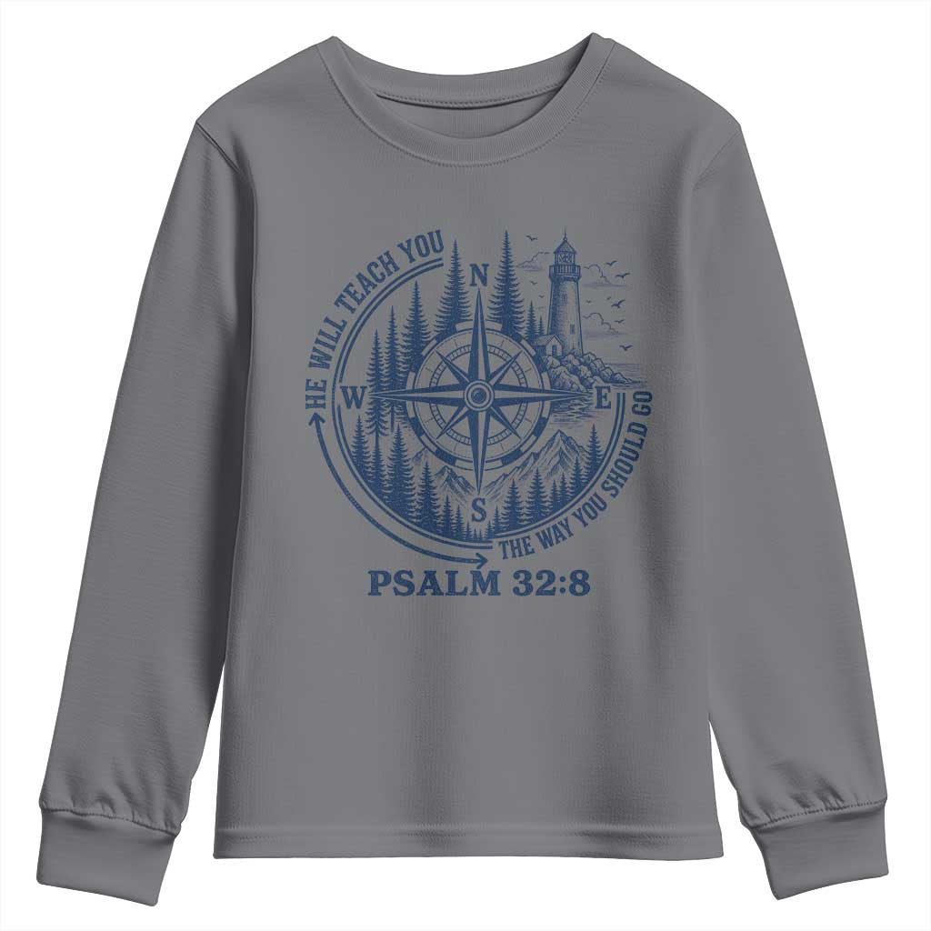 Christian Camping Youth Sweatshirt He Will Teach You The Way You Should Go TS11 Charcoal Print Your Wear