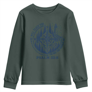 Christian Camping Youth Sweatshirt He Will Teach You The Way You Should Go TS11 Dark Forest Green Print Your Wear