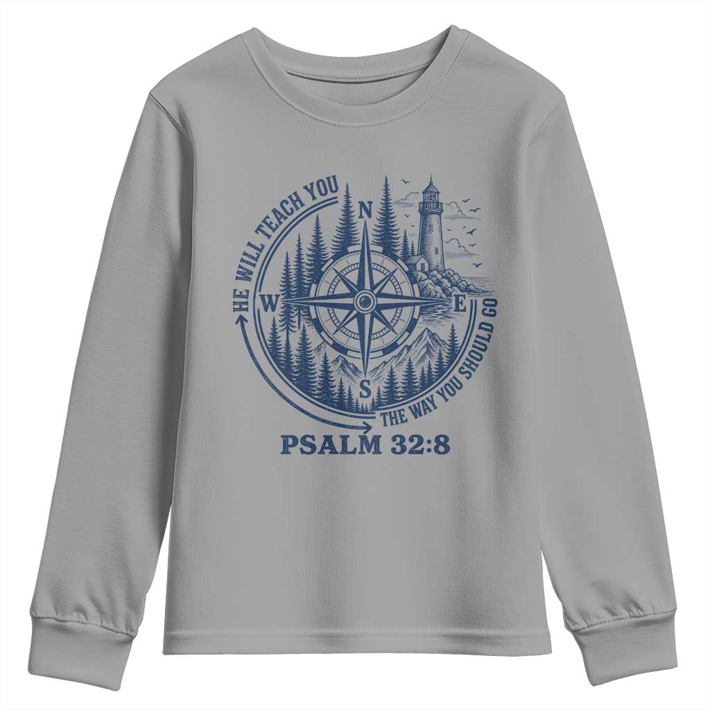 Christian Camping Youth Sweatshirt He Will Teach You The Way You Should Go TS11 Sport Gray Print Your Wear