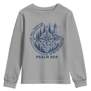 Christian Camping Youth Sweatshirt He Will Teach You The Way You Should Go TS11 Sport Gray Print Your Wear