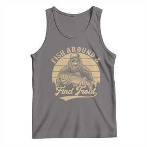 Fish Around And Find Trout Tank Top Bigfoot Fishing TS11 Deep Heather Print Your Wear