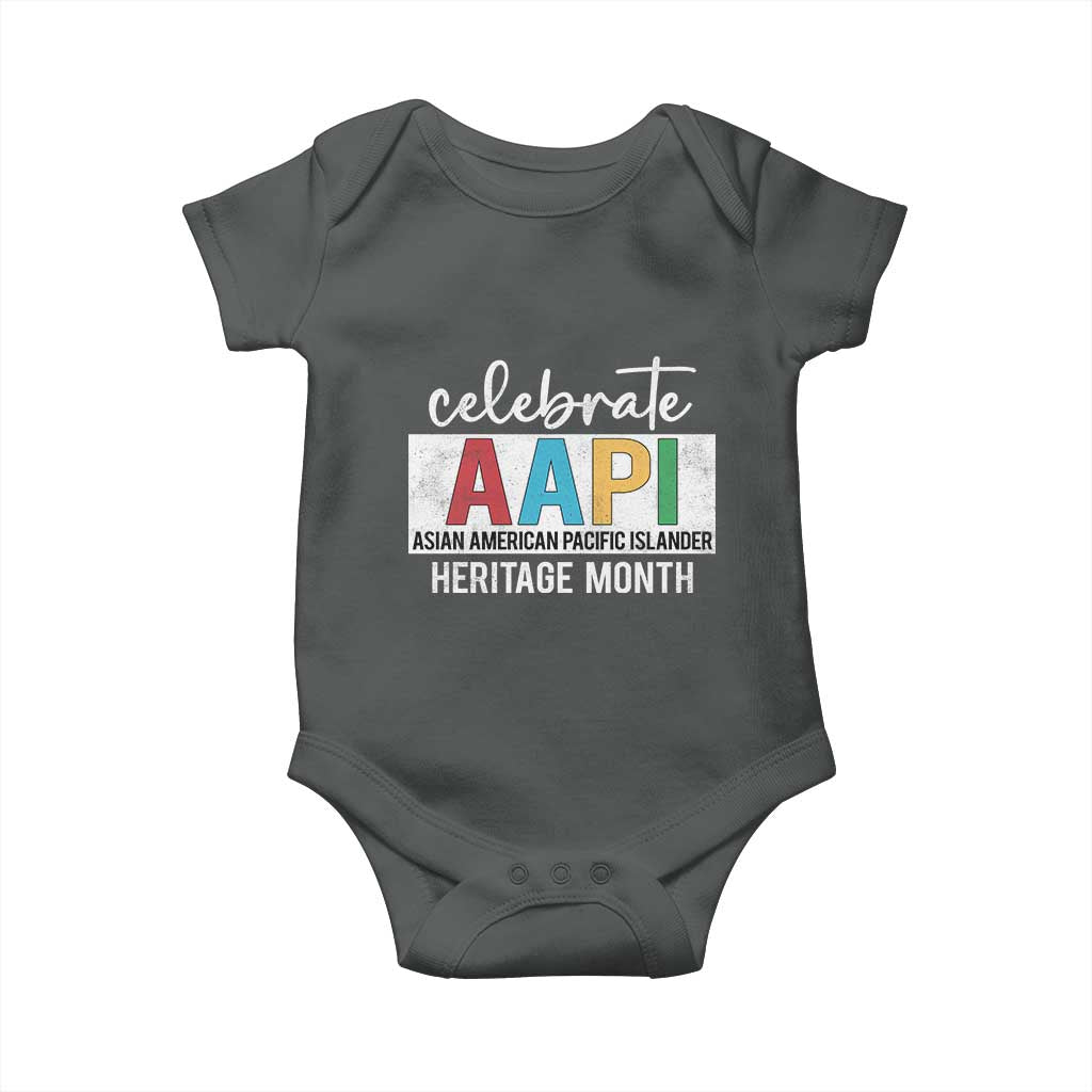 Celebrate AAPI Heritage Month Baby Onesie Asian American and Pacific Islander Countries TS11 Dark Heather Print Your Wear