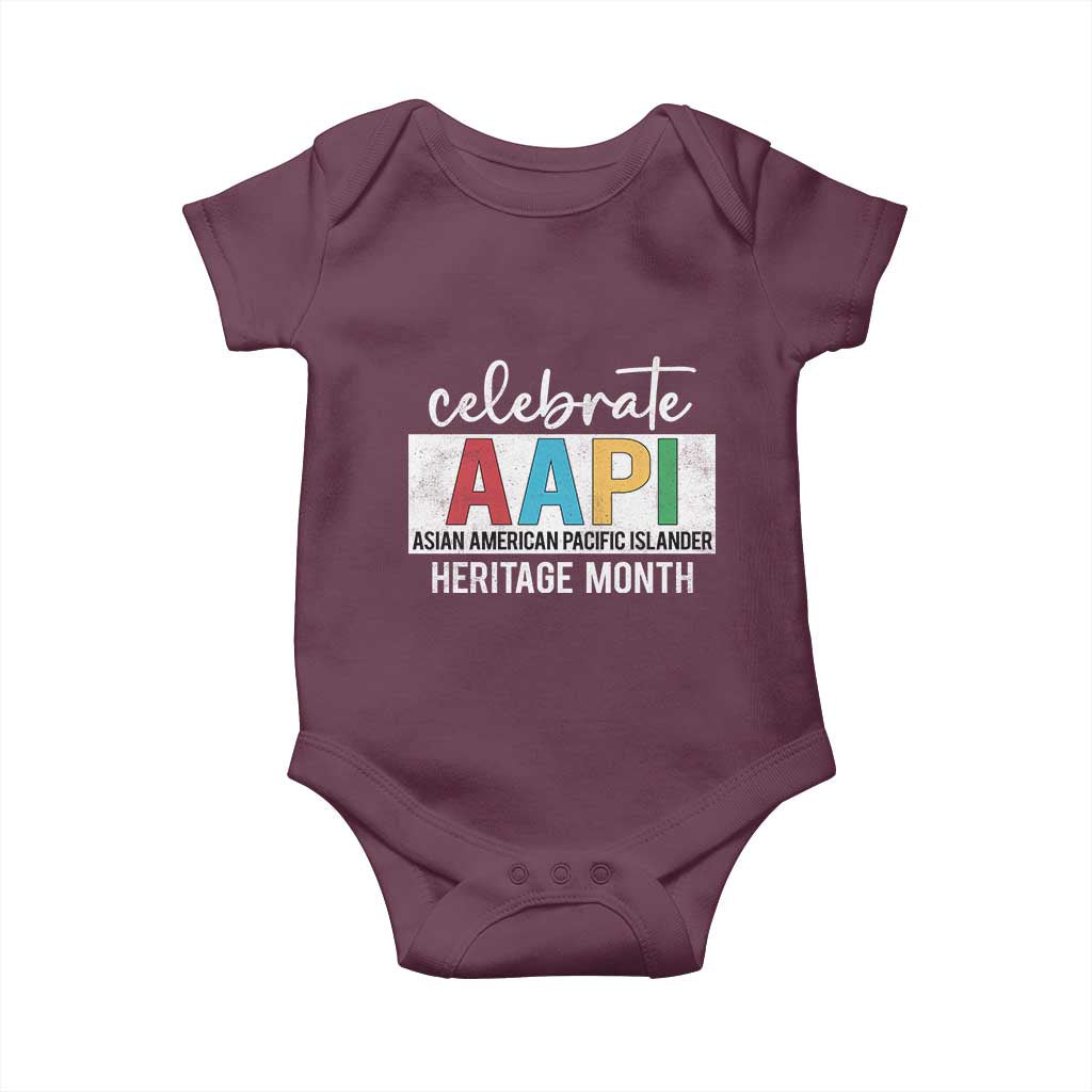 Celebrate AAPI Heritage Month Baby Onesie Asian American and Pacific Islander Countries TS11 Maroon Print Your Wear