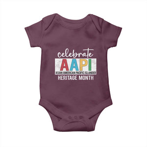 Celebrate AAPI Heritage Month Baby Onesie Asian American and Pacific Islander Countries TS11 Maroon Print Your Wear