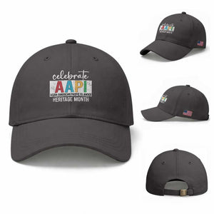 Celebrate AAPI Heritage Month Baseball Cap Asian American and Pacific Islander Countries TS11 Baseball Cap Universal Fit Dark Gray Print Your Wear