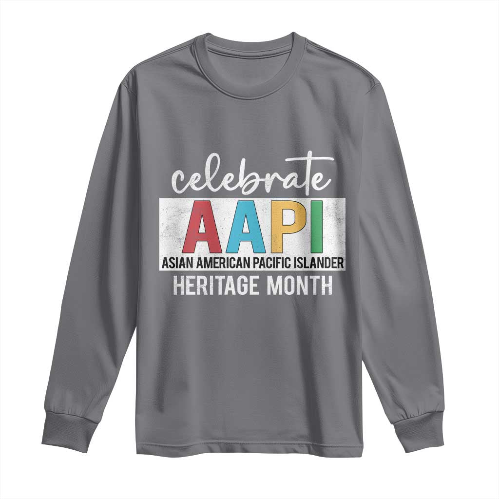 Celebrate AAPI Heritage Month Long Sleeve Shirt Asian American and Pacific Islander Countries TS11 Charcoal Print Your Wear