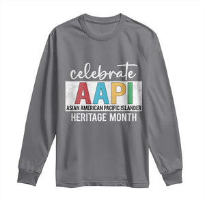 Celebrate AAPI Heritage Month Long Sleeve Shirt Asian American and Pacific Islander Countries TS11 Charcoal Print Your Wear