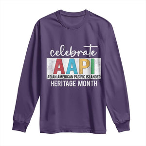 Celebrate AAPI Heritage Month Long Sleeve Shirt Asian American and Pacific Islander Countries TS11 Purple Print Your Wear