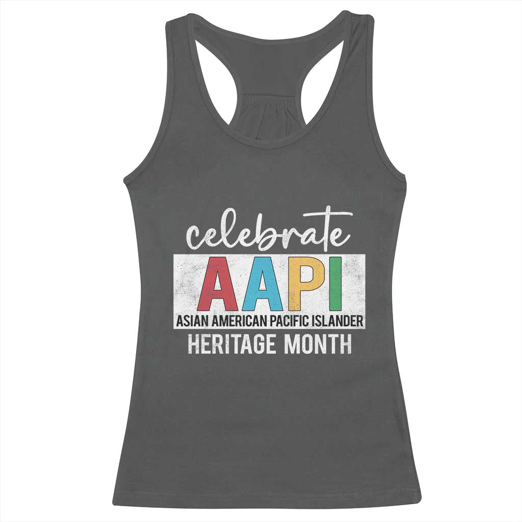 Celebrate AAPI Heritage Month Racerback Tank Top Asian American and Pacific Islander Countries TS11 Dark Heather Print Your Wear