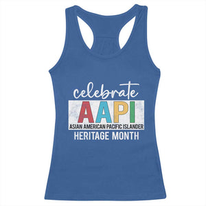 Celebrate AAPI Heritage Month Racerback Tank Top Asian American and Pacific Islander Countries TS11 Royal Blue Print Your Wear