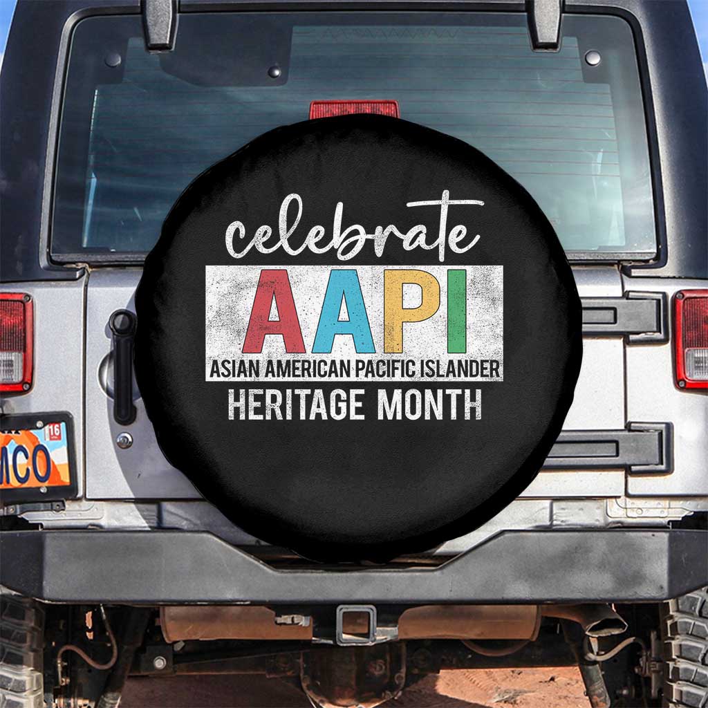 Celebrate AAPI Heritage Month Spare Tire Cover Asian American and Pacific Islander Countries TS11 No hole Black Print Your Wear