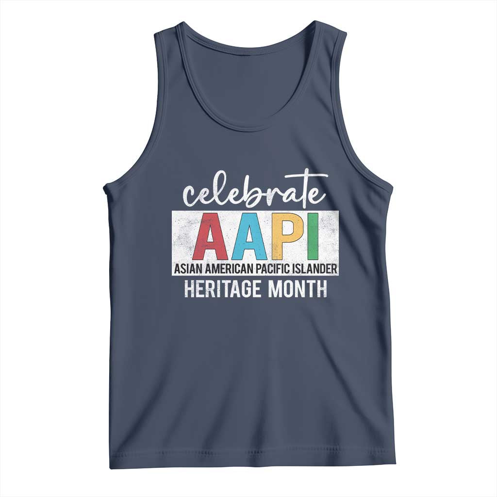 Celebrate AAPI Heritage Month Tank Top Asian American and Pacific Islander Countries TS11 Navy Print Your Wear