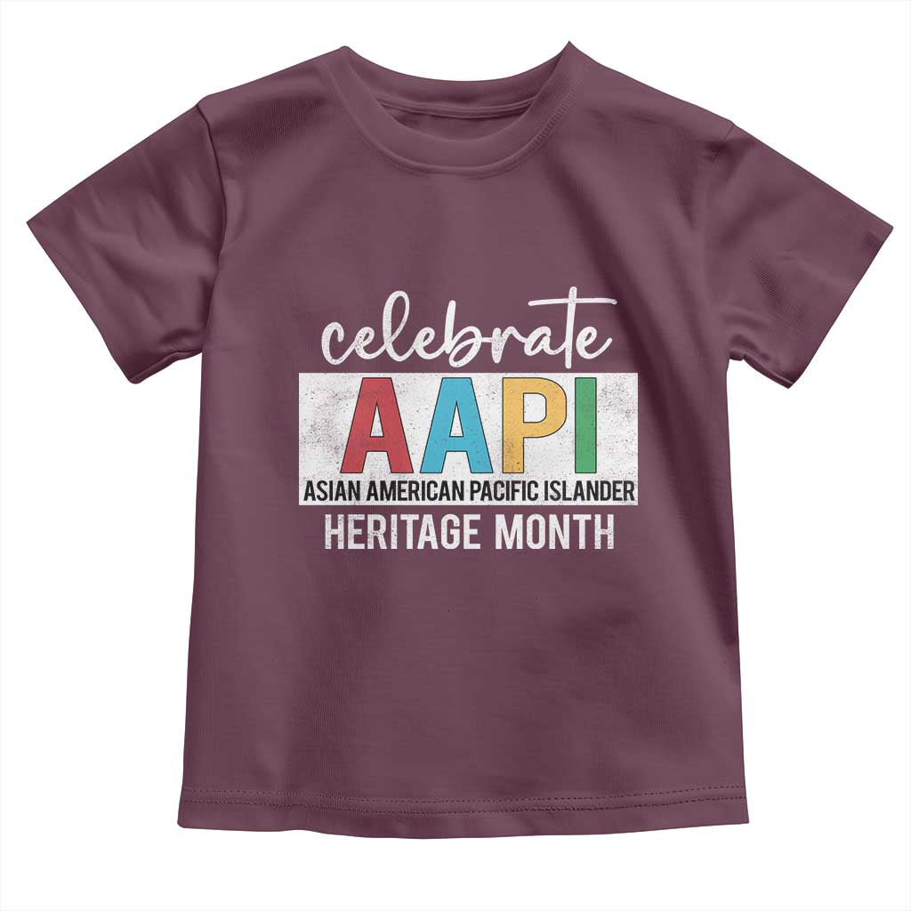 Celebrate AAPI Heritage Month Toddler T Shirt Asian American and Pacific Islander Countries TS11 Maroon Print Your Wear