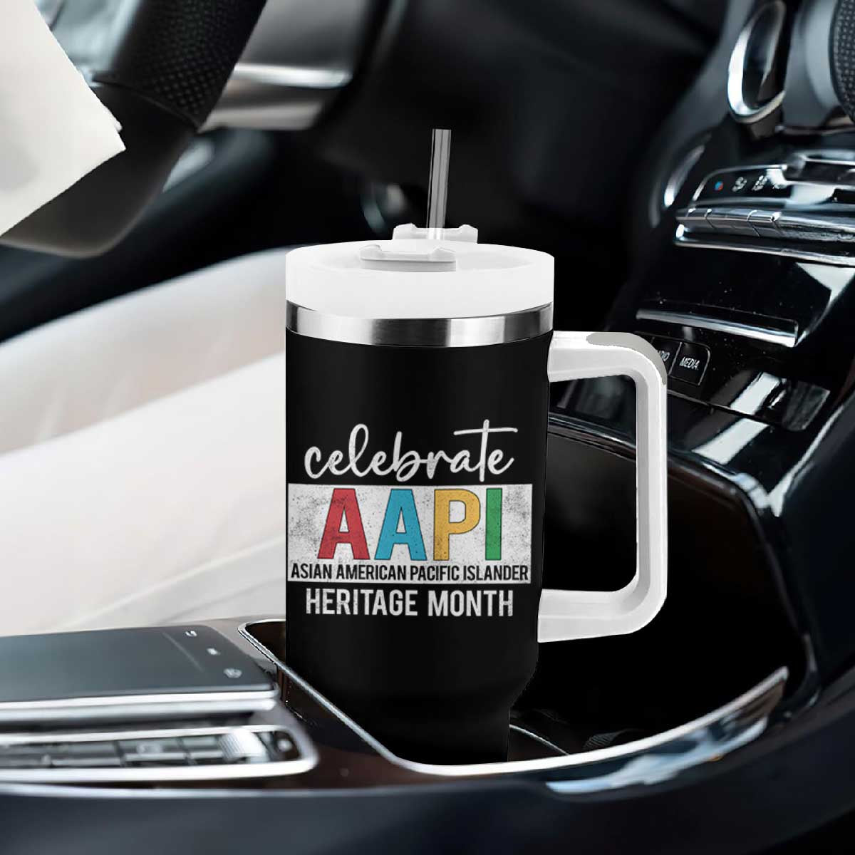 Celebrate AAPI Heritage Month Tumbler With Handle Asian American and Pacific Islander Countries TS11 Print Your Wear